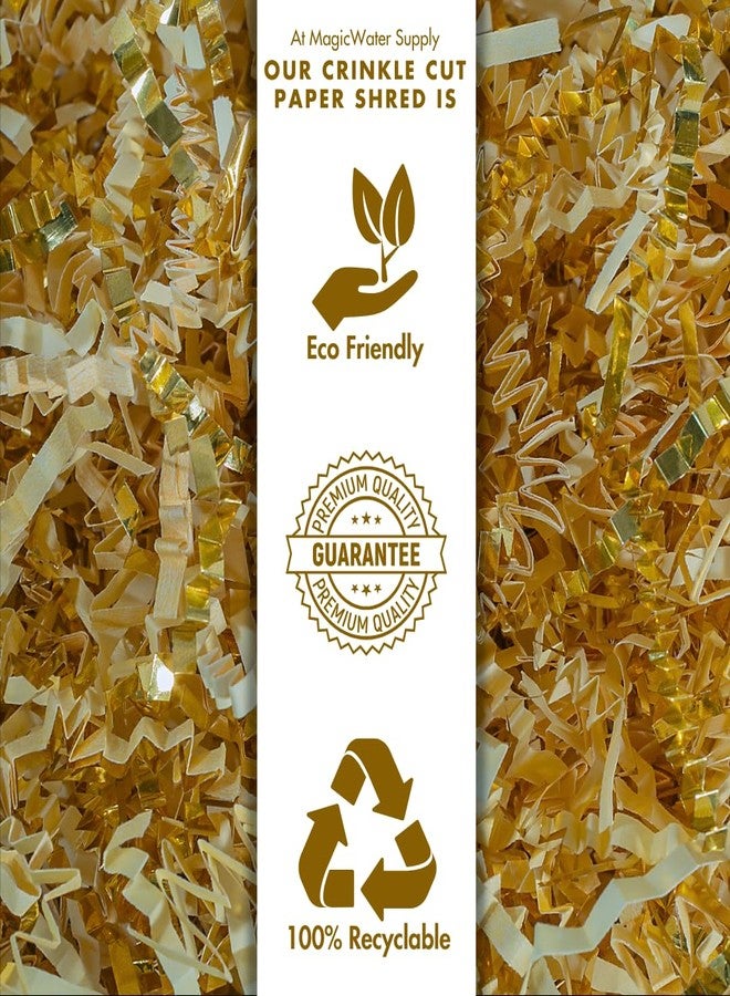 MagicWater Supply MagicWater Crinkle Cut Paper for Gift Baskets - 2LB - Vanilla & Gold - Perfect for Shredded Paper Filler, Basket Filler, Gift Boxes, Bridesmaid Gifts, Christmas Stuffers & More – For All Occasions - Image 5